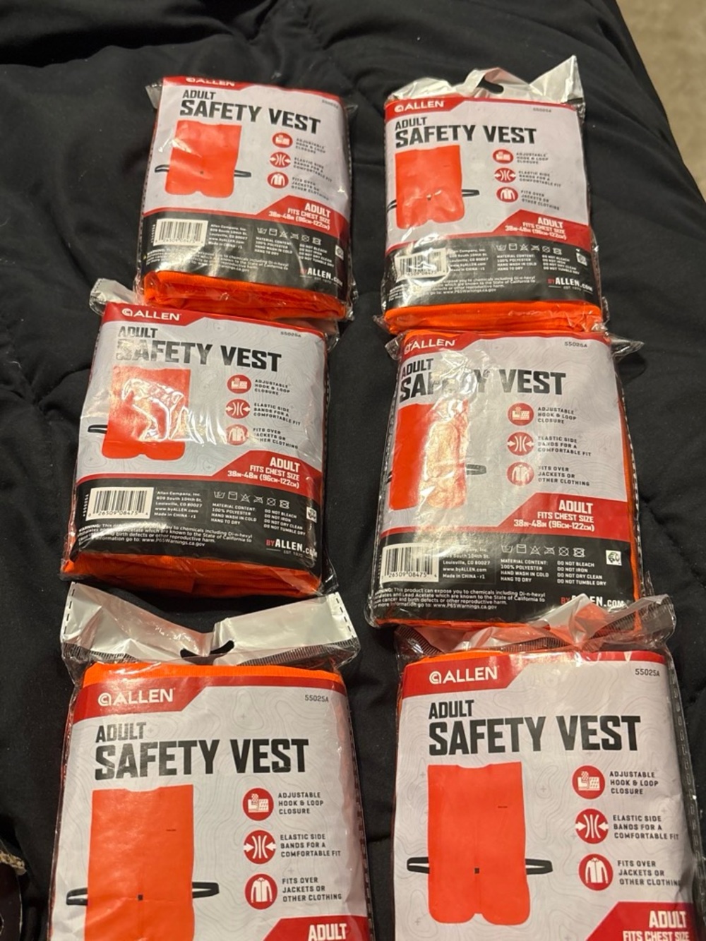Adult Safety Vest in High-Visibility Orange